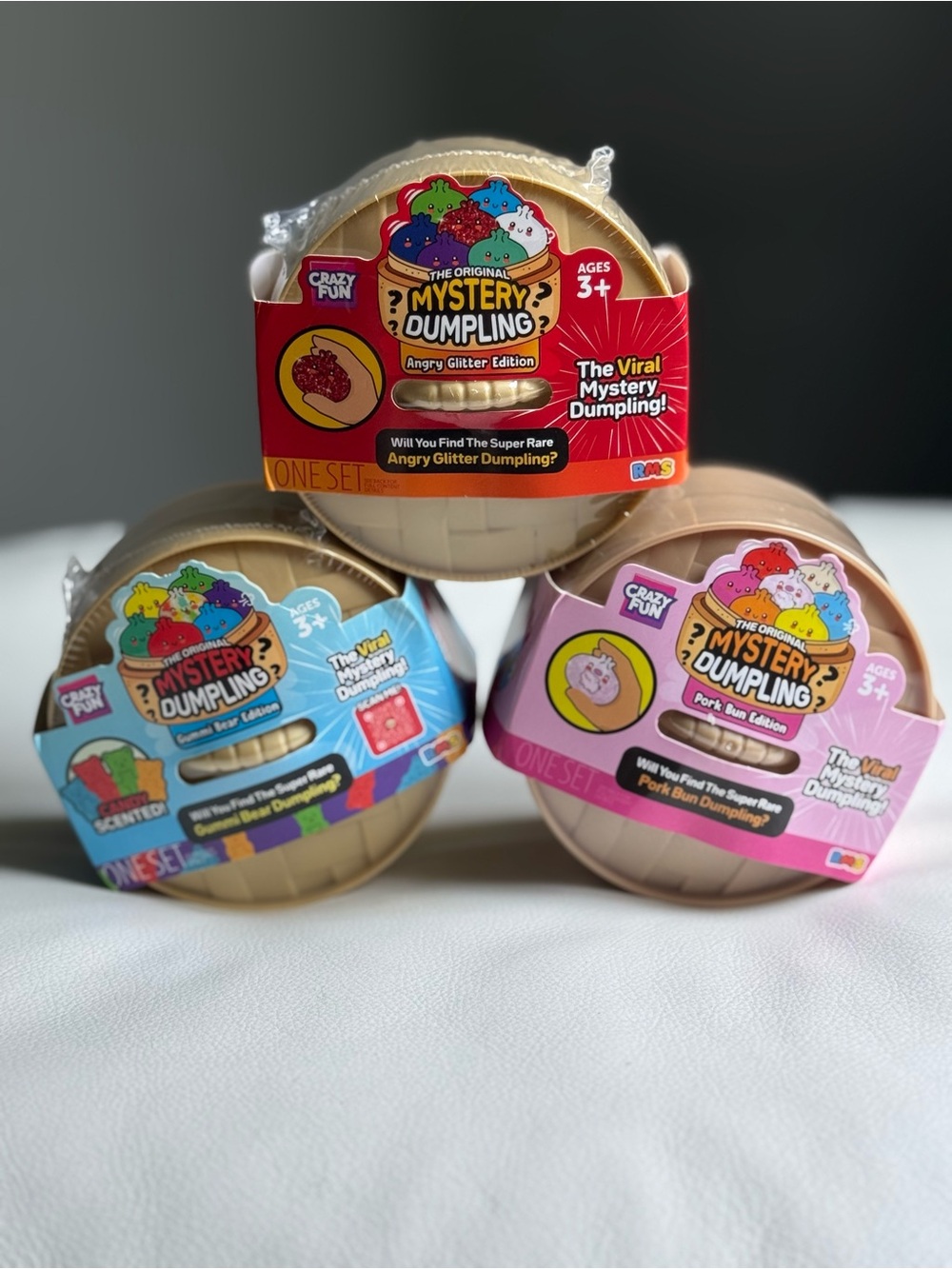 Crazy Fun RMS Mystery Dumpling Squishy Pork Bun Angry Glitter Gummi Bear Edition